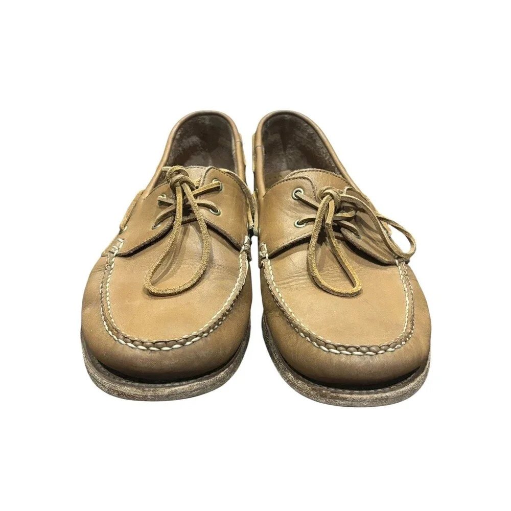 Thursday Boot Company Leather Boat Shoes Loafers Tan Moc Toe US 13 EU 47 Lace Up